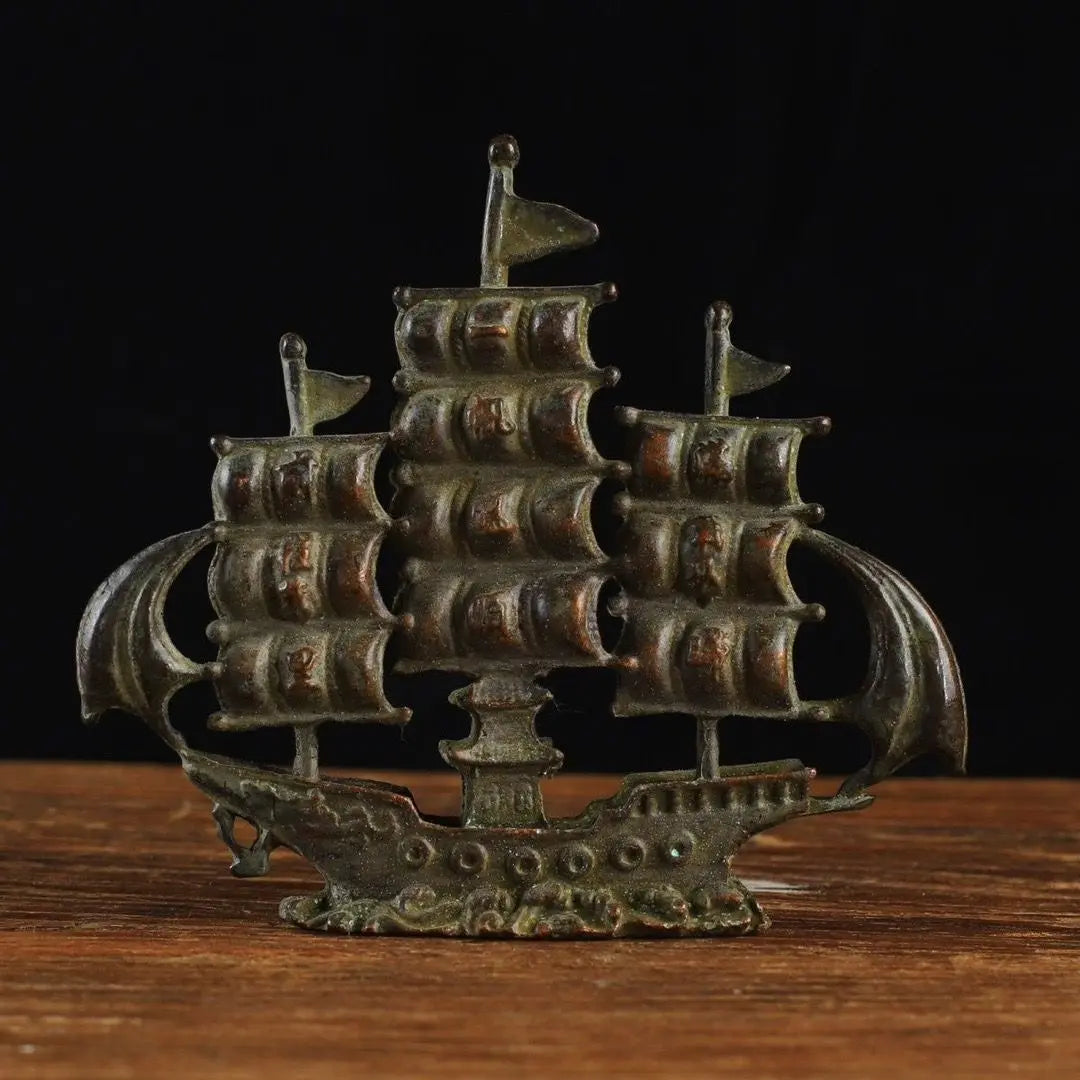 Copper work Copper products Smooth sailing ship office study desk property ornament