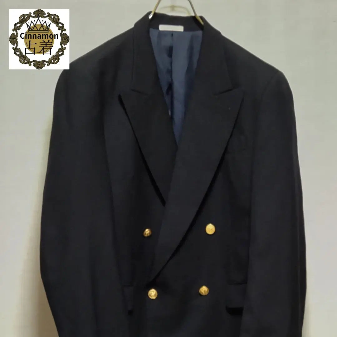 Navy blue button double M Men's tailored jacket Dark blue, beautiful condition, high quality | 紺ブレ金ボタンダブル　M 　メンズ　テーラードジャケット　濃紺　美品　上質