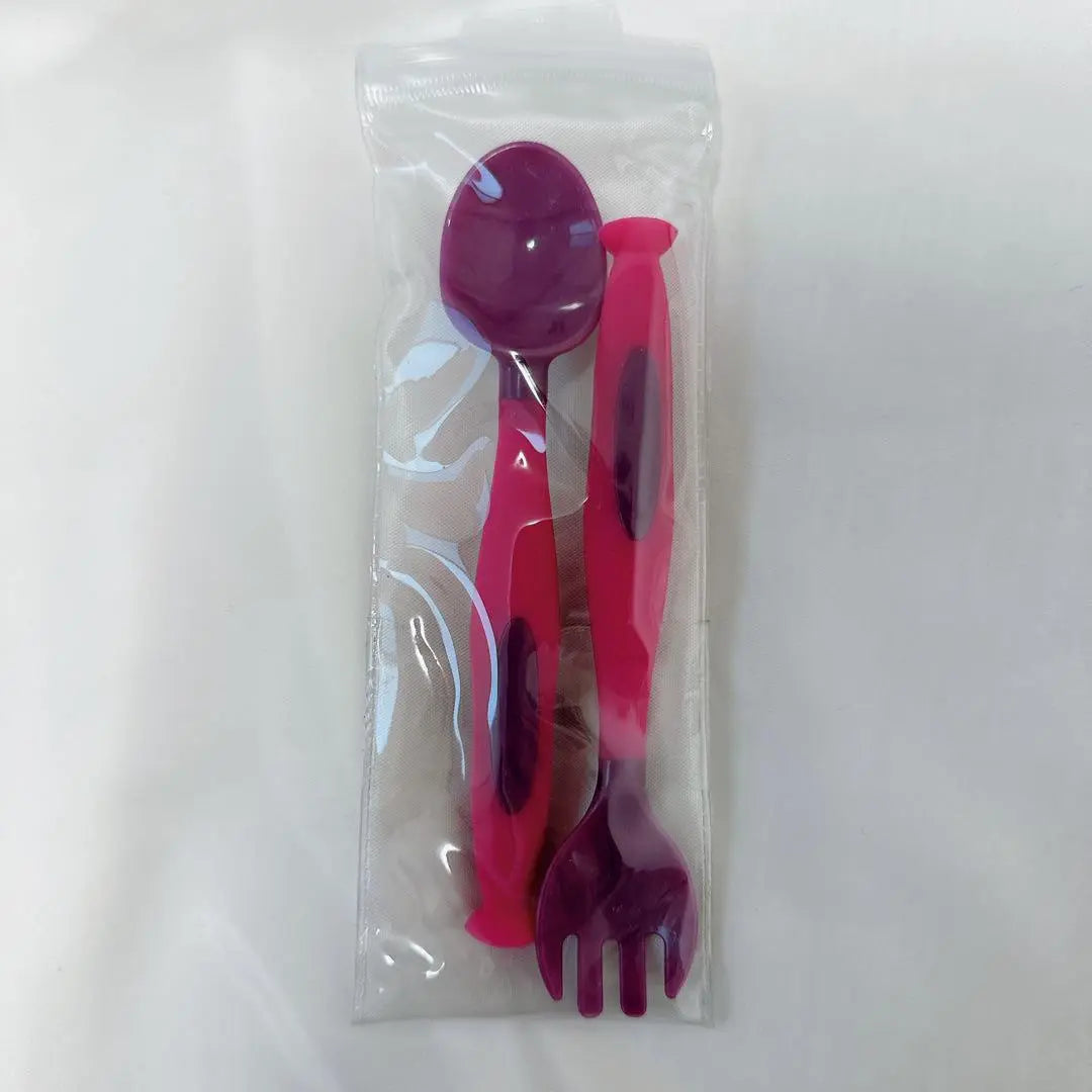 ❤️Spoon Fork Tableware Set Rounded Corners Baby Training Purple