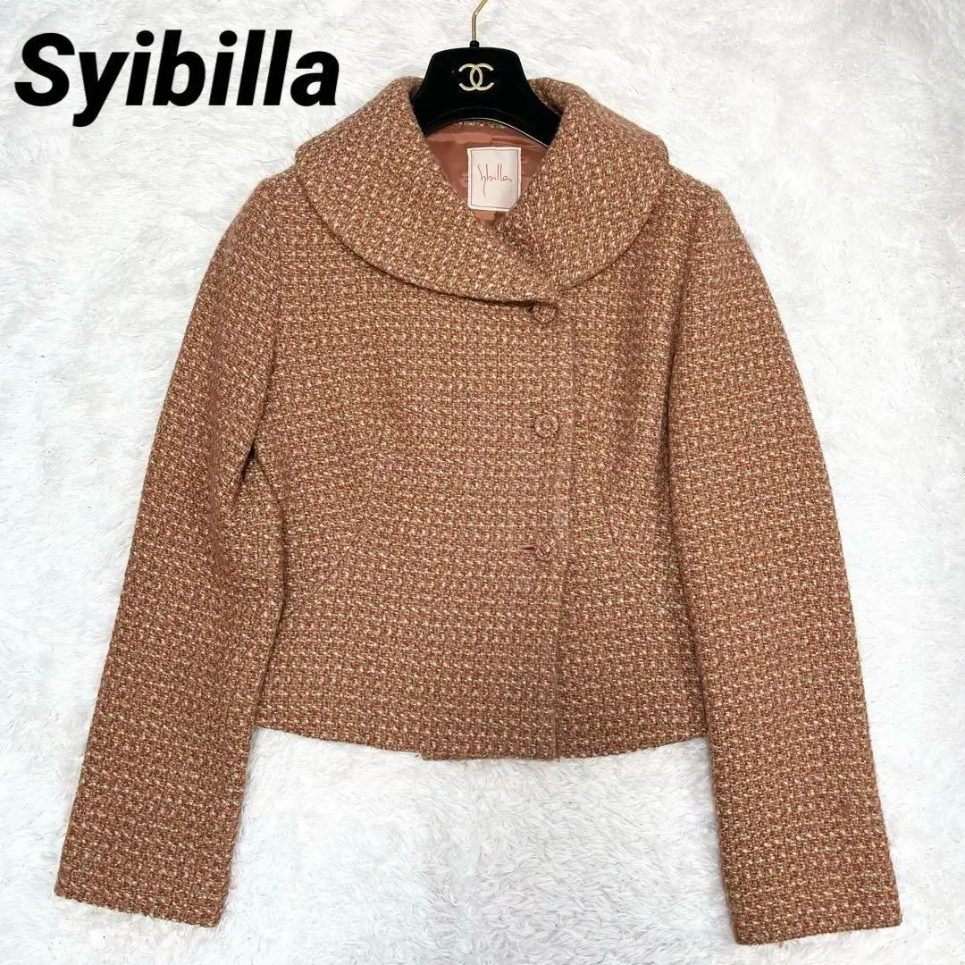 [Buen estado✨] Abrigo Sibilla, prenda exterior, corto, cuello de actriz, tweed