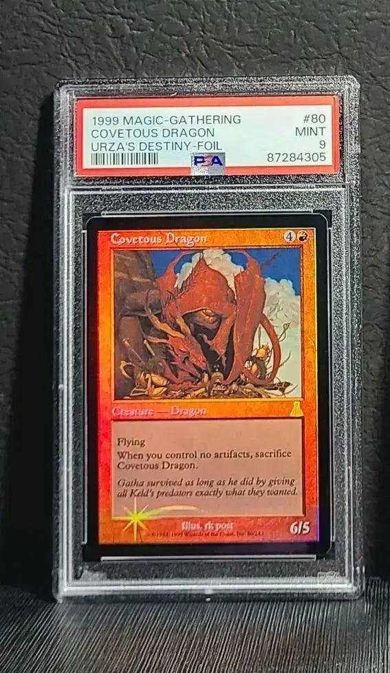 MTG Greedy Dragon English FOIL No reprints Rare PSA9