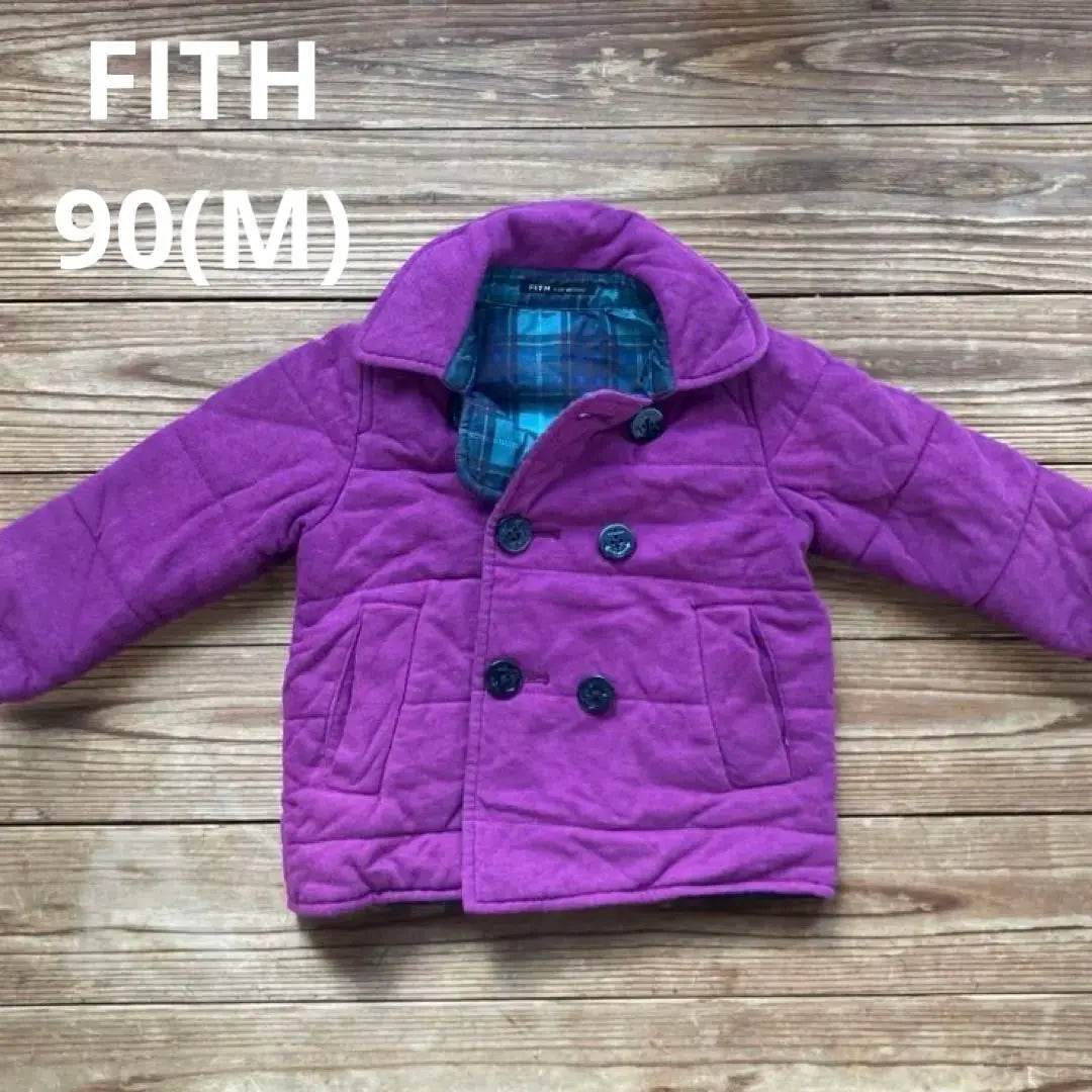 Productos hermosos FITH Abrigo de algodón violeta M niños 90 plumón exterior | 美品 FITH 中綿 コート 紫 M キッズ 90 アウター ダウン