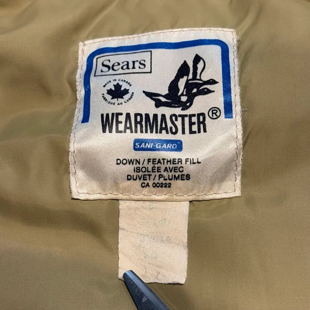 Chaleco de plumas beige de Sears Wearmaster, fabricado en Canadá, años 70