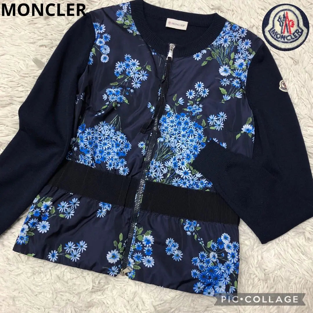 Beautiful condition ✨Moncler Hybrid Down Floral Knit Cardigan S