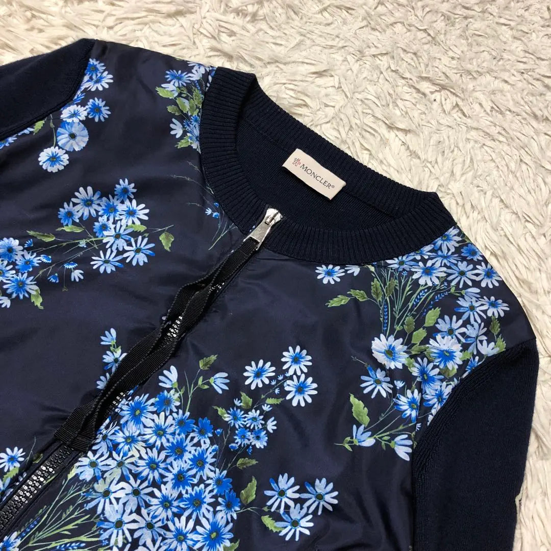 Beautiful condition ✨Moncler Hybrid Down Floral Knit Cardigan S