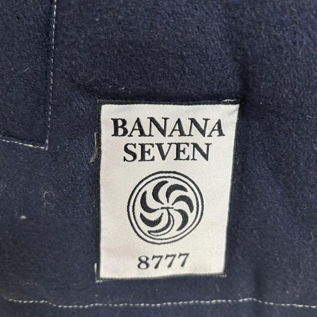 BANANA SEVEN Quilted Down Vest Patch Embroidery Navy