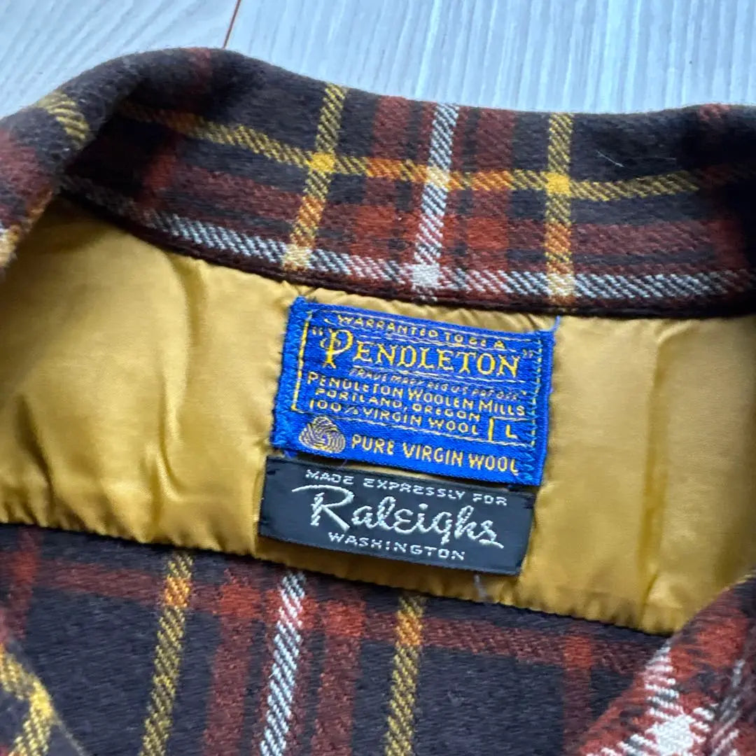 Super Rare 60's Pendleton PENDLETON Open Collar Wool Open Collar