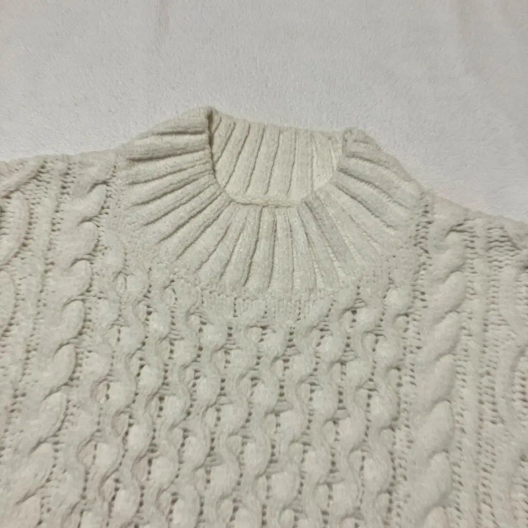 Kobe Lettuce Women's Long Sleeve Knit Sweater Free Size Off White White | 神戸レタス　レディース　長袖ニット　セーター　フリーサイズ　オフホワイト　白