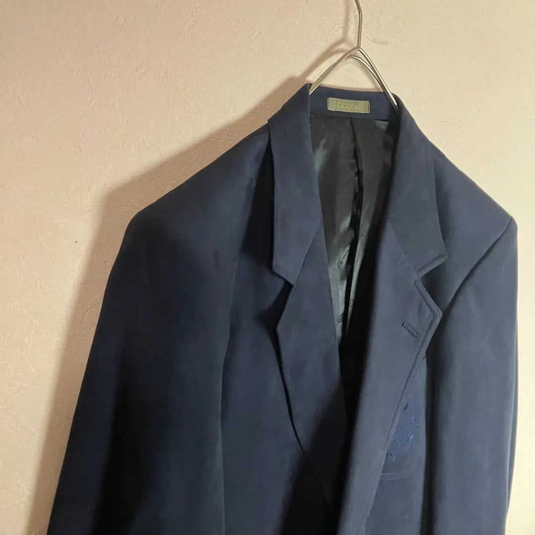 [Tailored jacket] Velvet style, similar color embroidery, navy, used, used clothing