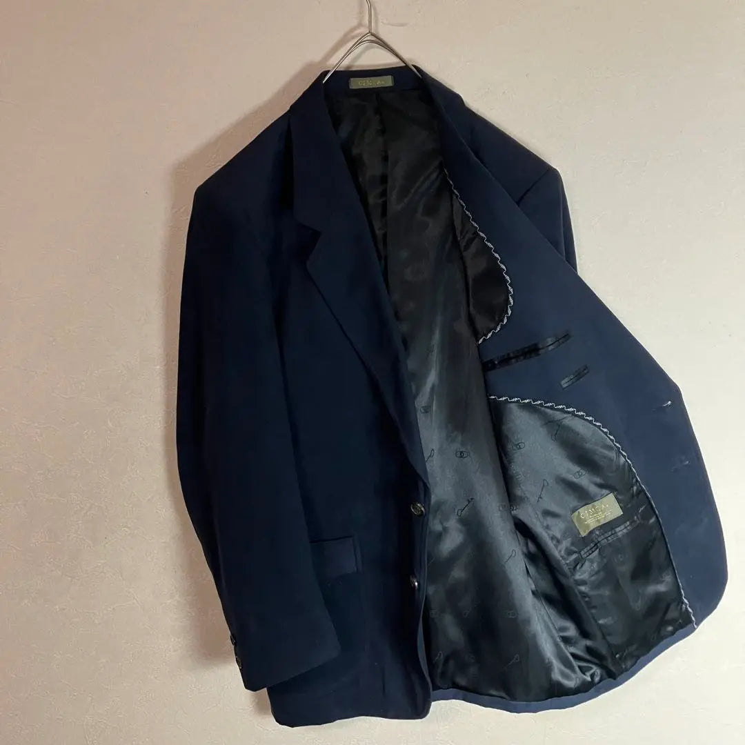 [Tailored jacket] Velvet style, similar color embroidery, navy, used, used clothing