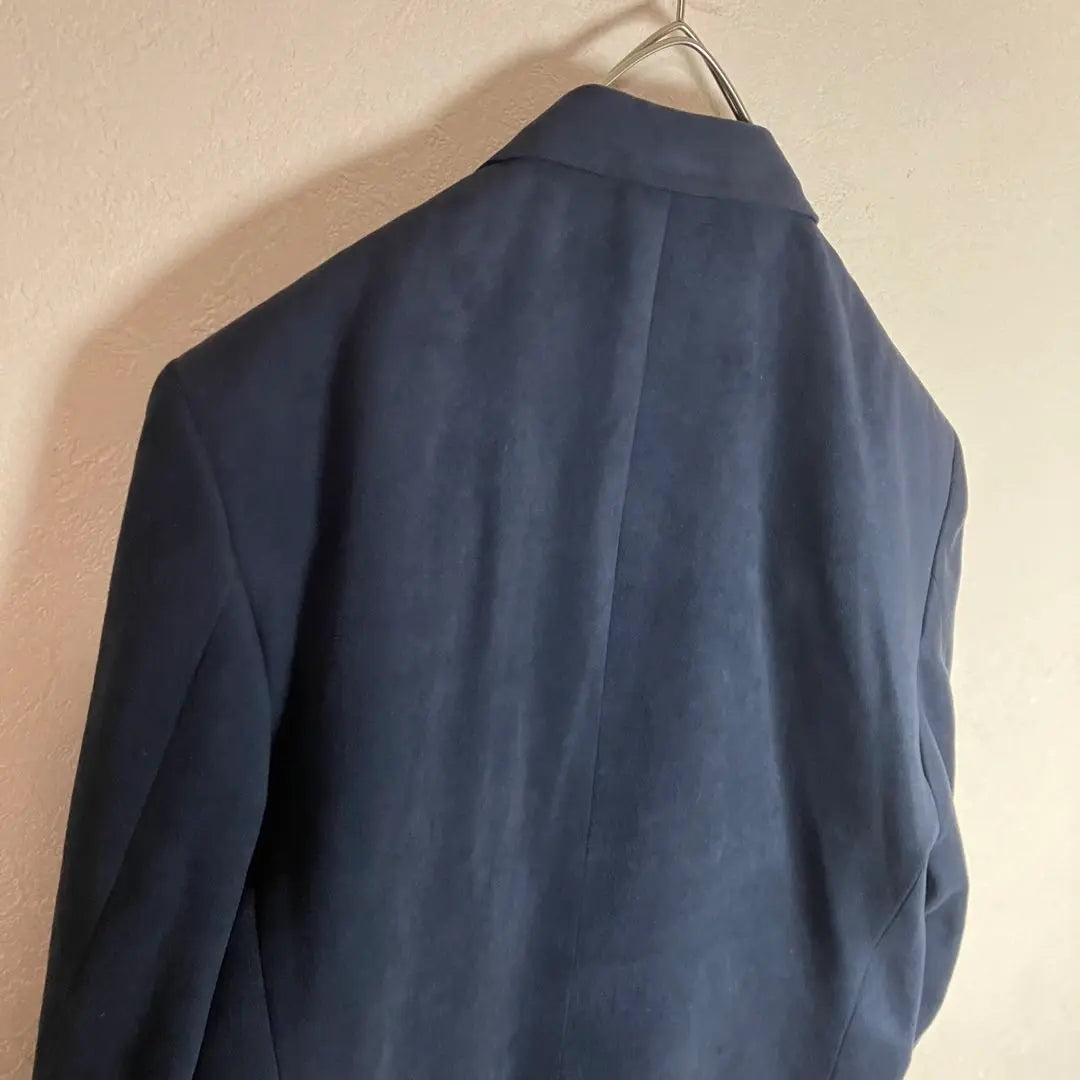 [Tailored jacket] Velvet style, similar color embroidery, navy, used, used clothing