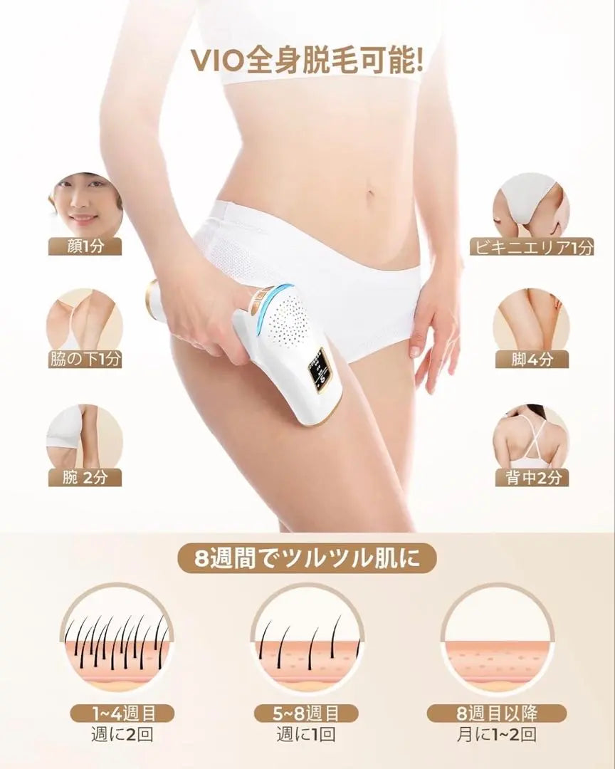 Men's and Women's Full Body Hair Removal IPL Light Beauty Device Fast Painless VIO Compatible Hair Removal Device