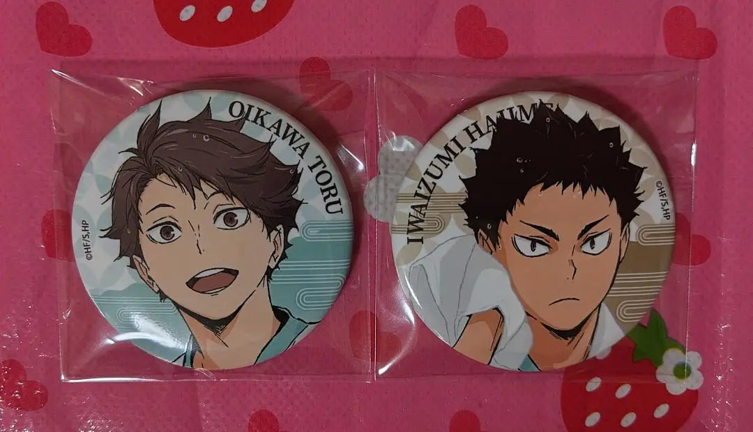 Haikyu!! Gokurakuyu Can Badge Bath ver. Oikawa Toru Iwaizumi Kazu