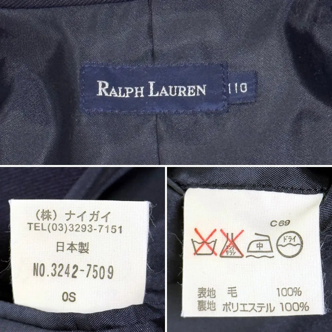 [Extremely beautiful goods] Ralph Lauren Suit Setup 5 points Boy 110 Gold button