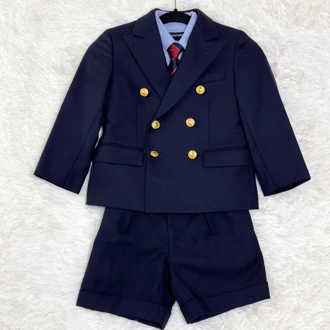 [Productos extremadamente hermosos] Configuración del traje Ralph Lauren 5 puntos Niño 110 Botón dorado | 【極美品】ラルフローレン スーツ セットアップ5点 男の子 110 páginas