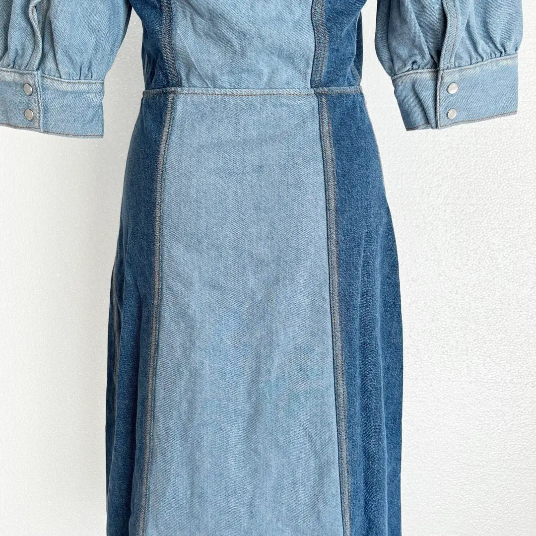 Traje de baño de una pieza con cambio de color Ganni Ganny en denim azul