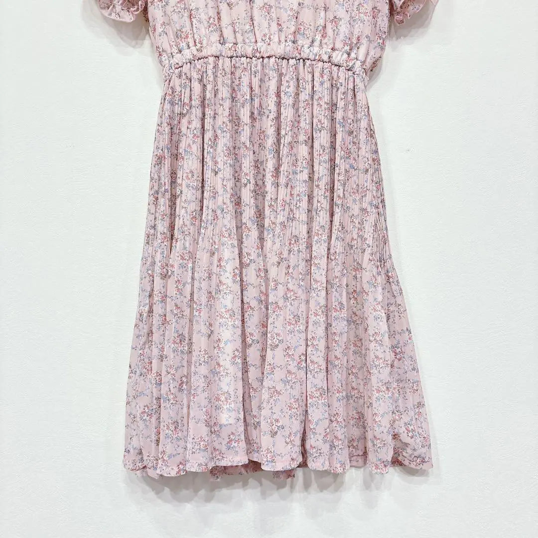 AR Azalea Rose/Floral/All-over pattern/Chiffon dress/Lining/Gathered/M