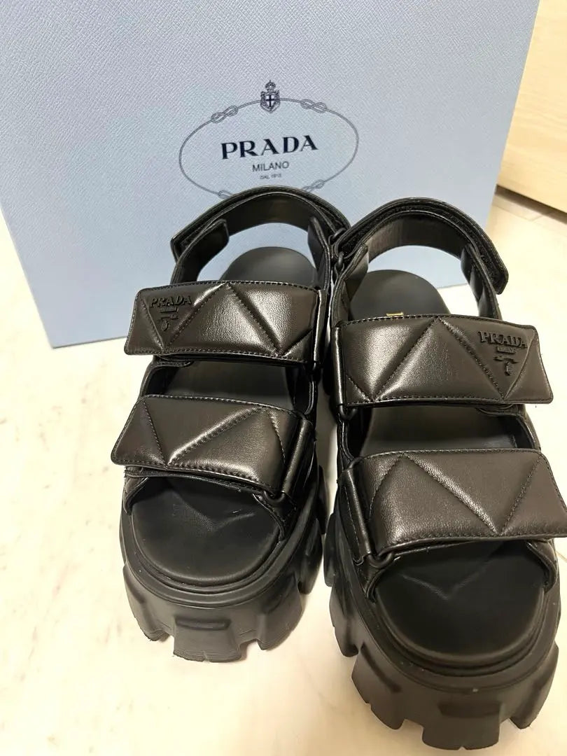 Sandalias PRADA Monolith de piel de napa 37 | PRADA モノリス ナッパレザー サンダル 37