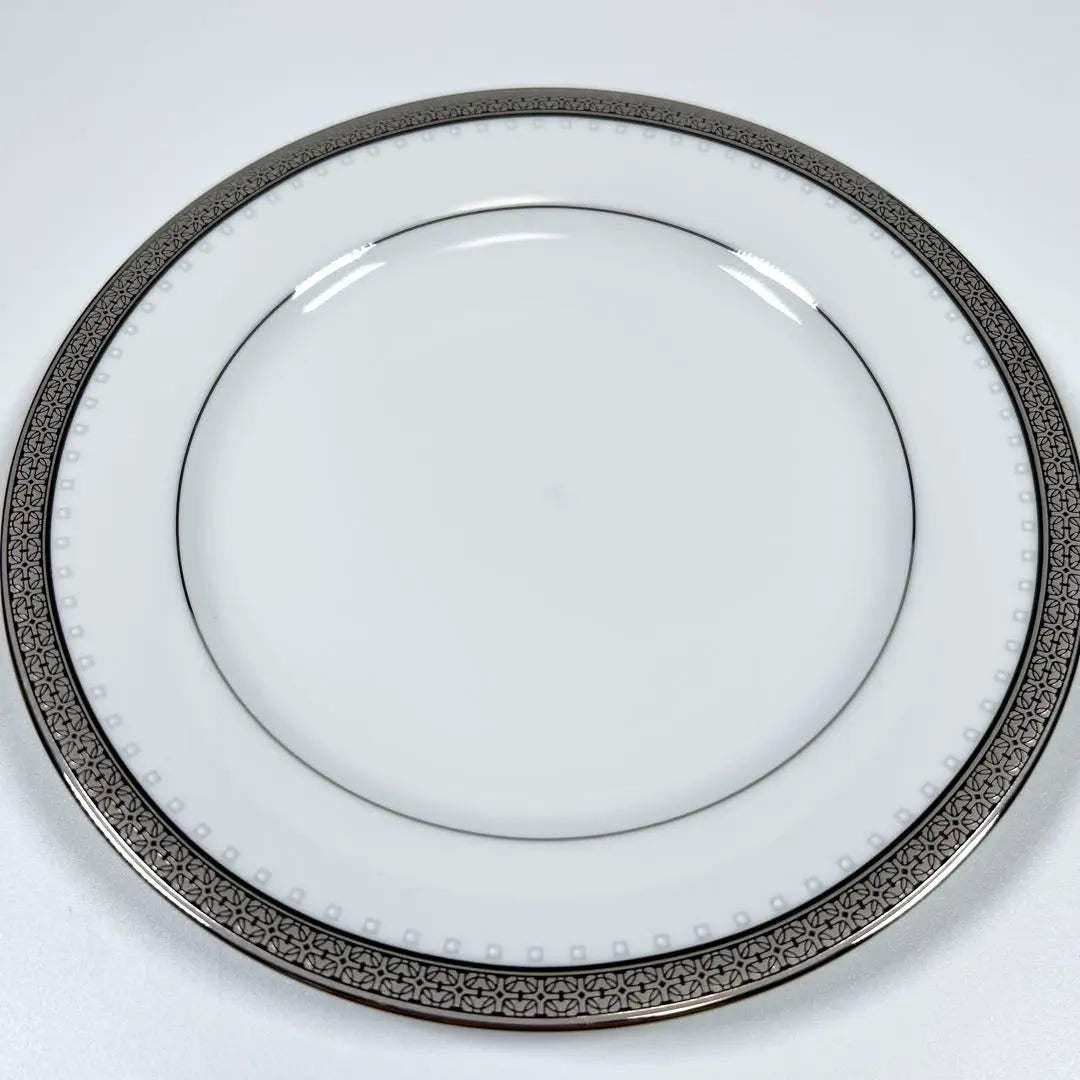 [Unused item] [Rare] Noritake plate, medium plate, Metropolitan platinum, 21cm