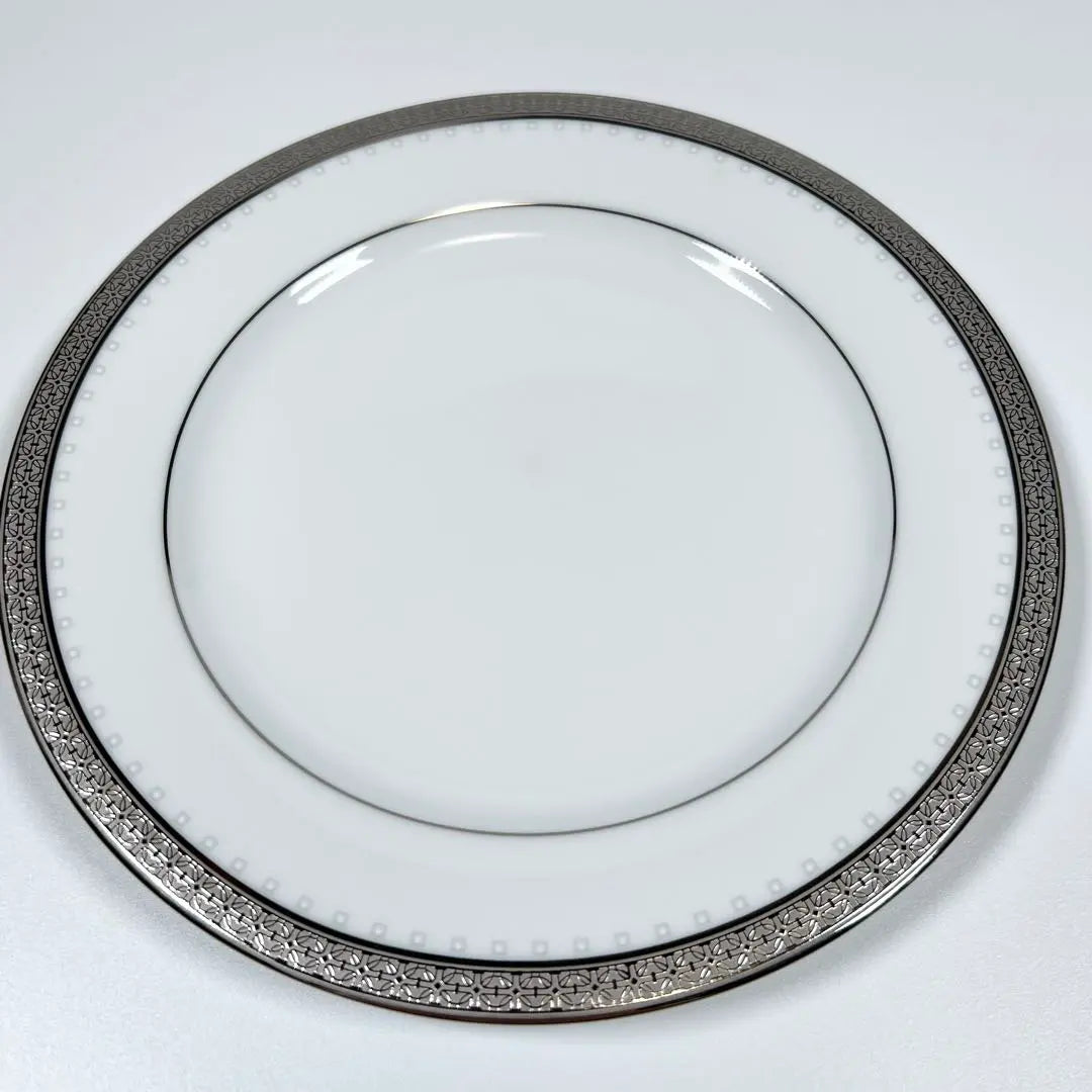 [Unused item] [Rare] Noritake plate, medium plate, Metropolitan platinum, 21cm