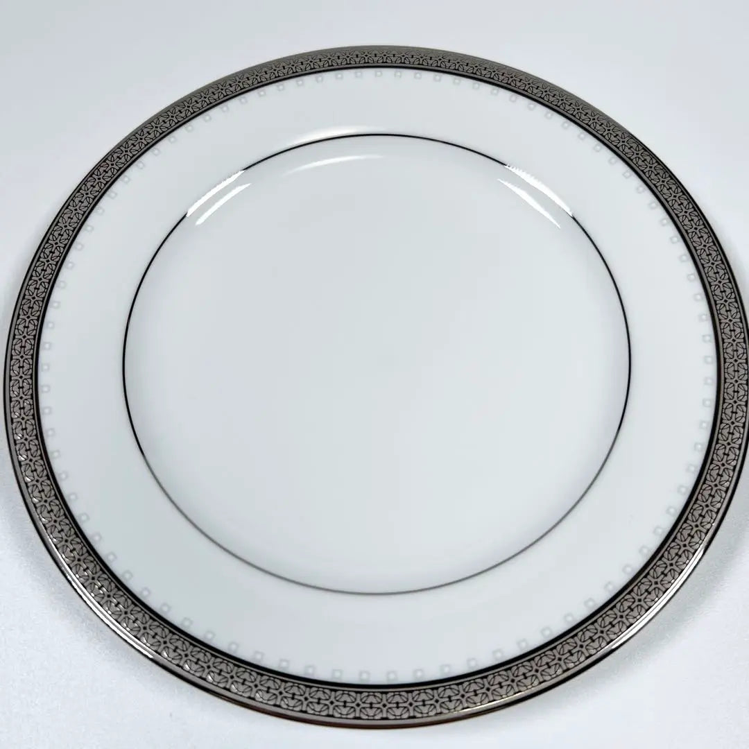 [Unused item] [Rare] Noritake plate, medium plate, Metropolitan platinum, 21cm