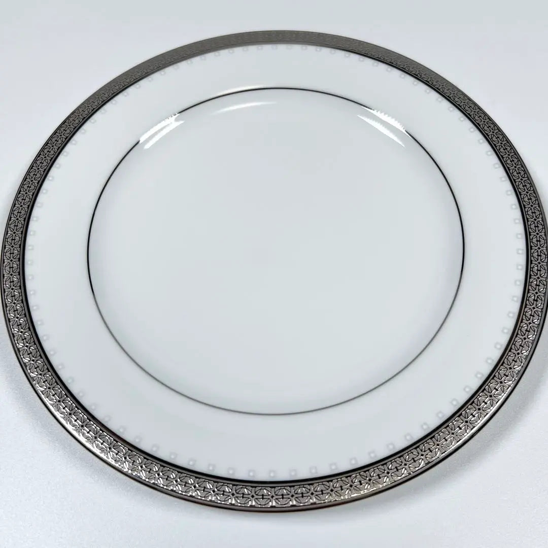 [Unused item] [Rare] Noritake plate, medium plate, Metropolitan platinum, 21cm