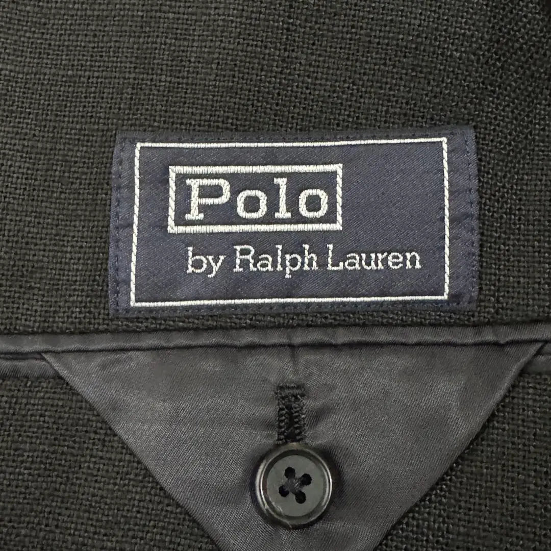 Super Rare Polo Ralph Lauren Linen 100 Helmet Logo Metal Button Blazer