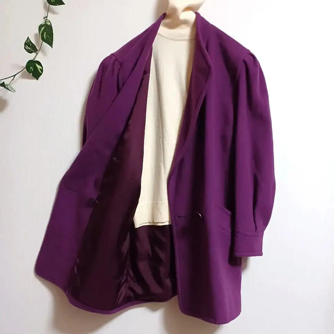 Purple Double Breast cashmere jacket Showa Retro Ladies A2296 | パープル ダブルブレスト カシミヤ　ジャケット　昭和レトロ　婦人　a2296