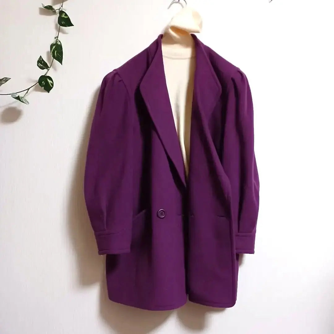 Purple Double Breast cashmere jacket Showa Retro Ladies A2296 | パープル ダブルブレスト カシミヤ　ジャケット　昭和レトロ　婦人　a2296