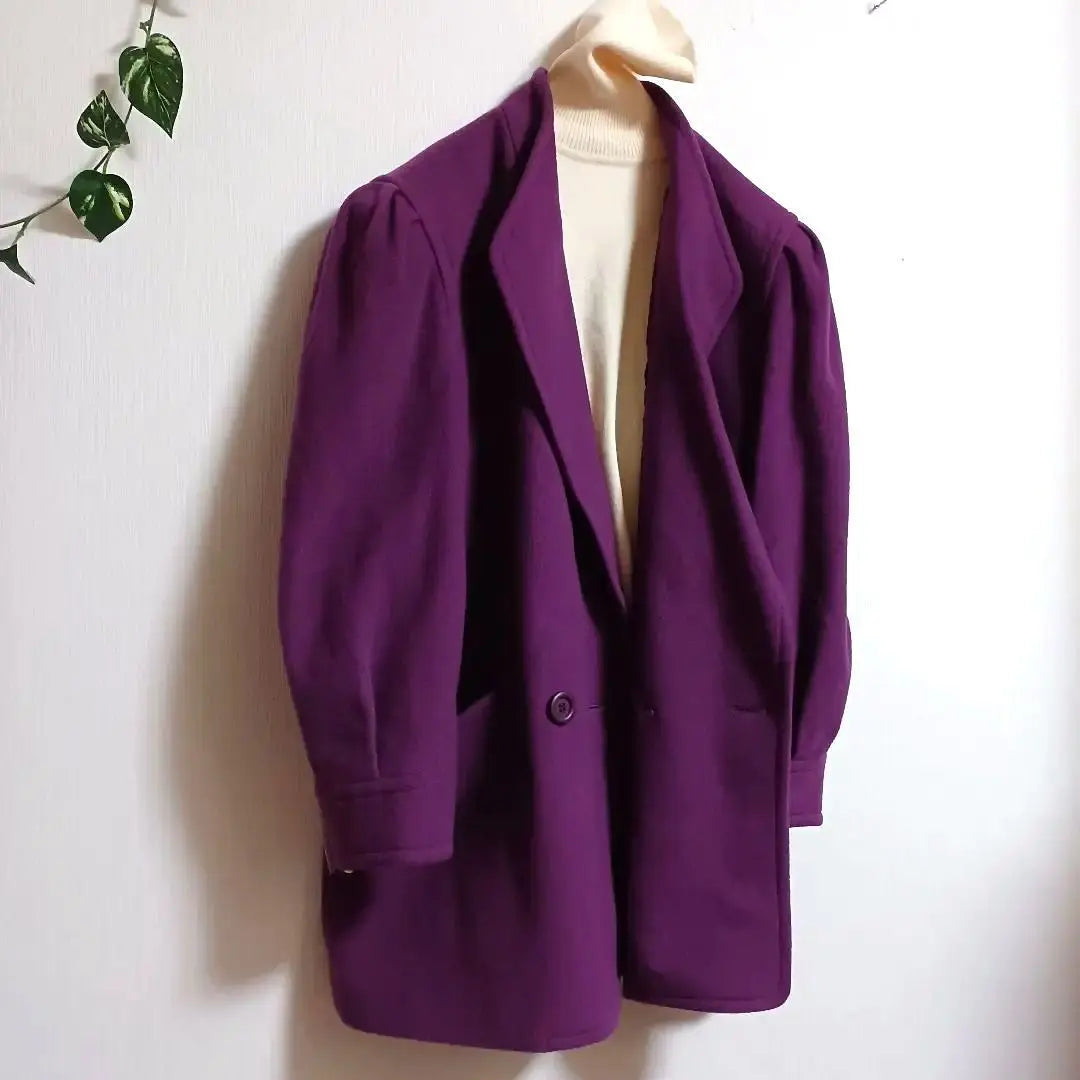 Purple Double Breast cashmere jacket Showa Retro Ladies A2296 | パープル ダブルブレスト カシミヤ　ジャケット　昭和レトロ　婦人　a2296