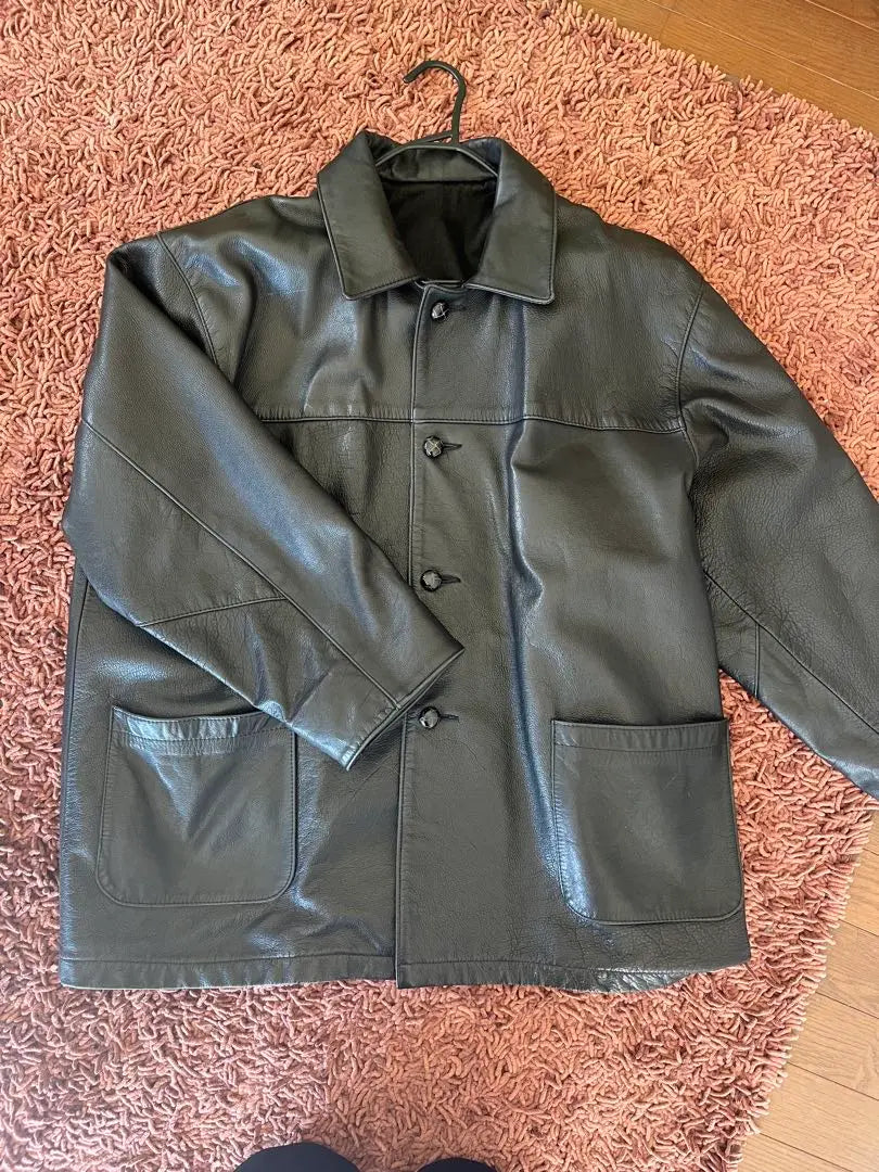 [Vintage vintage clothing] Beautiful genuine leather jacket