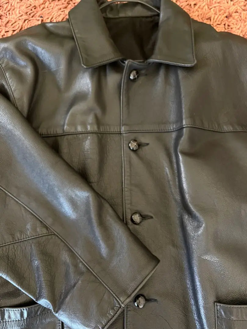 [Vintage vintage clothing] Beautiful genuine leather jacket