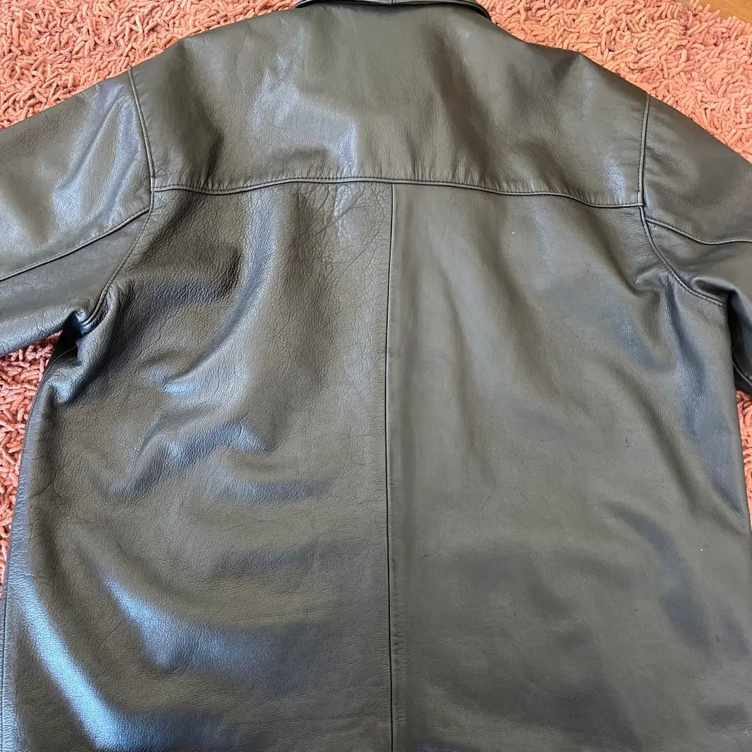 [Ropa vintage vintage] Hermosa chaqueta de cuero genuino