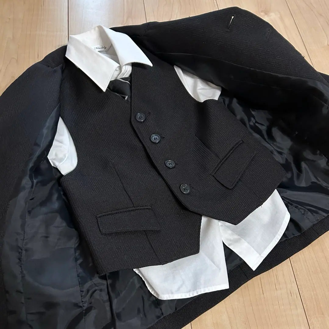 petit-f formal black suit 110cm set boy graduation clothes