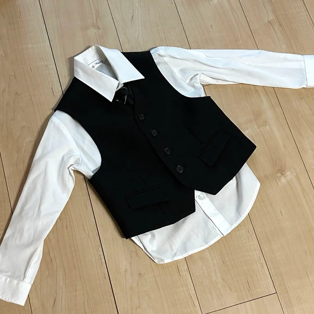 petit-f formal black suit 110cm set boy graduation clothes