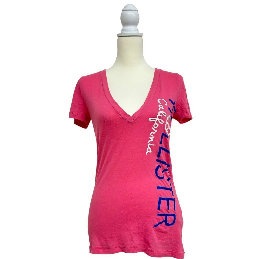 HOLLISTER Hollister Tops Camiseta Larga Rosa Cuello V