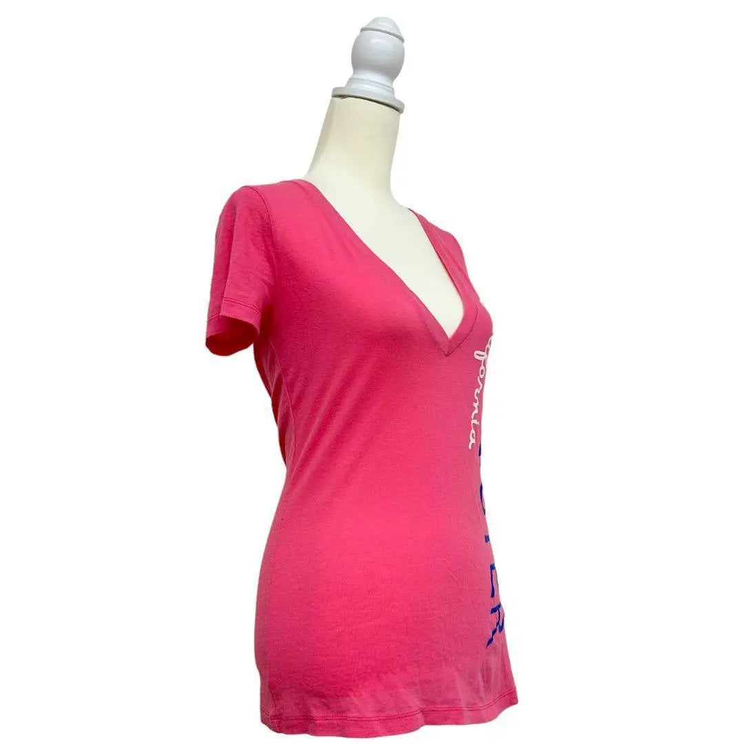 HOLLISTER Hollister Tops Camiseta Larga Rosa Cuello V