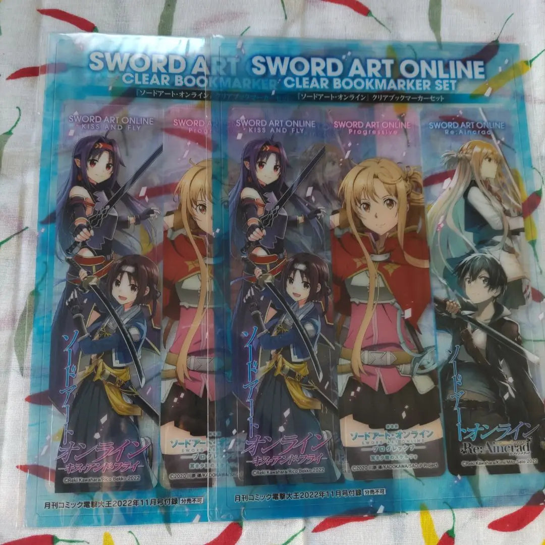 Monthly Comic Dengeki Daioh Supplement Sword Art Online Clear Book Marker Set