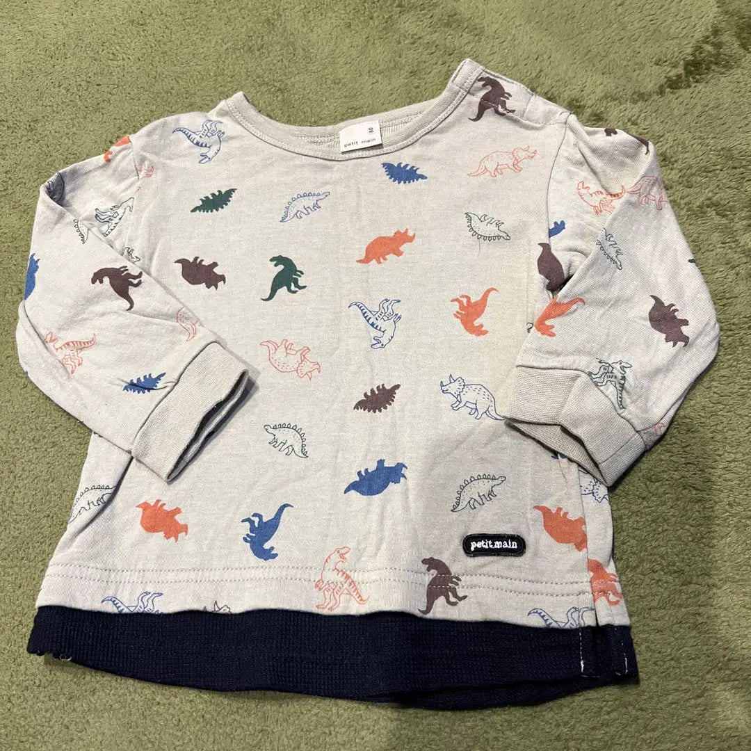 PETIT MAIN Camiseta manga larga estampado dinosaurios 80 Kids Bebé | petit main 恐竜柄 長袖Tシャツ 80 キッズ ベビー