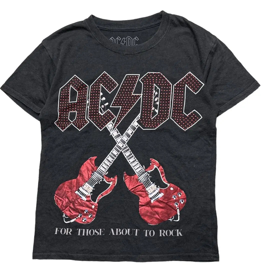 ACDC Short Sleeve Band T-Shirt Rock Van T-Shirt Gray Summer Second-hand Clothing BK9