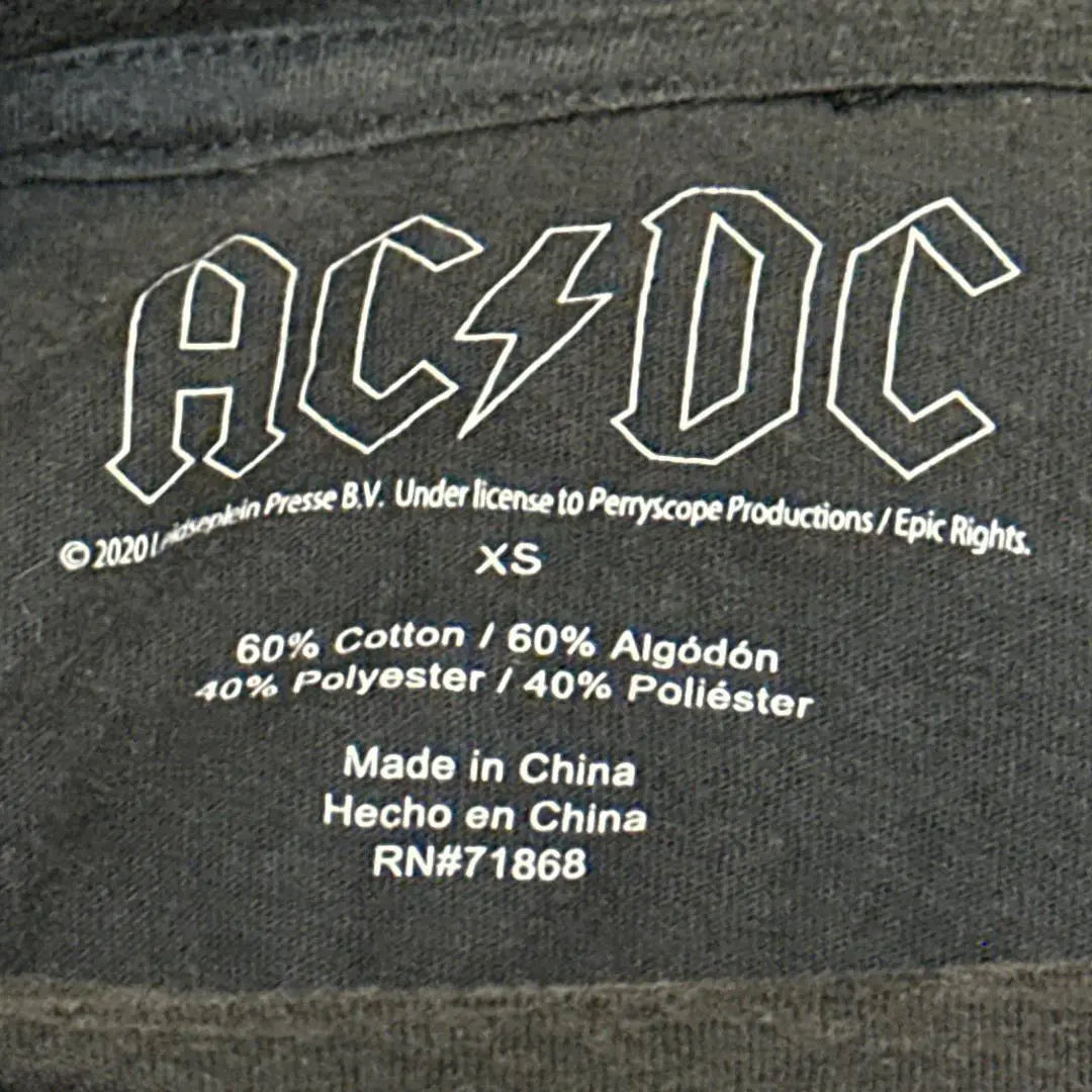 ACDC Short Sleeve Band T-Shirt Rock Van T-Shirt Gray Summer Second-hand Clothing BK9