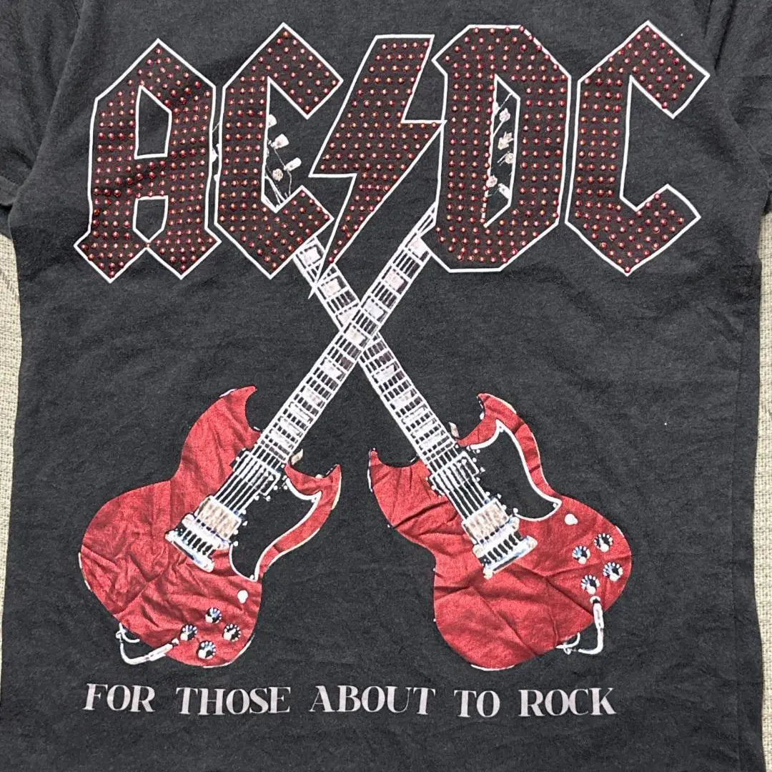 ACDC Short Sleeve Band T-Shirt Rock Van T-Shirt Gray Summer Second-hand Clothing BK9