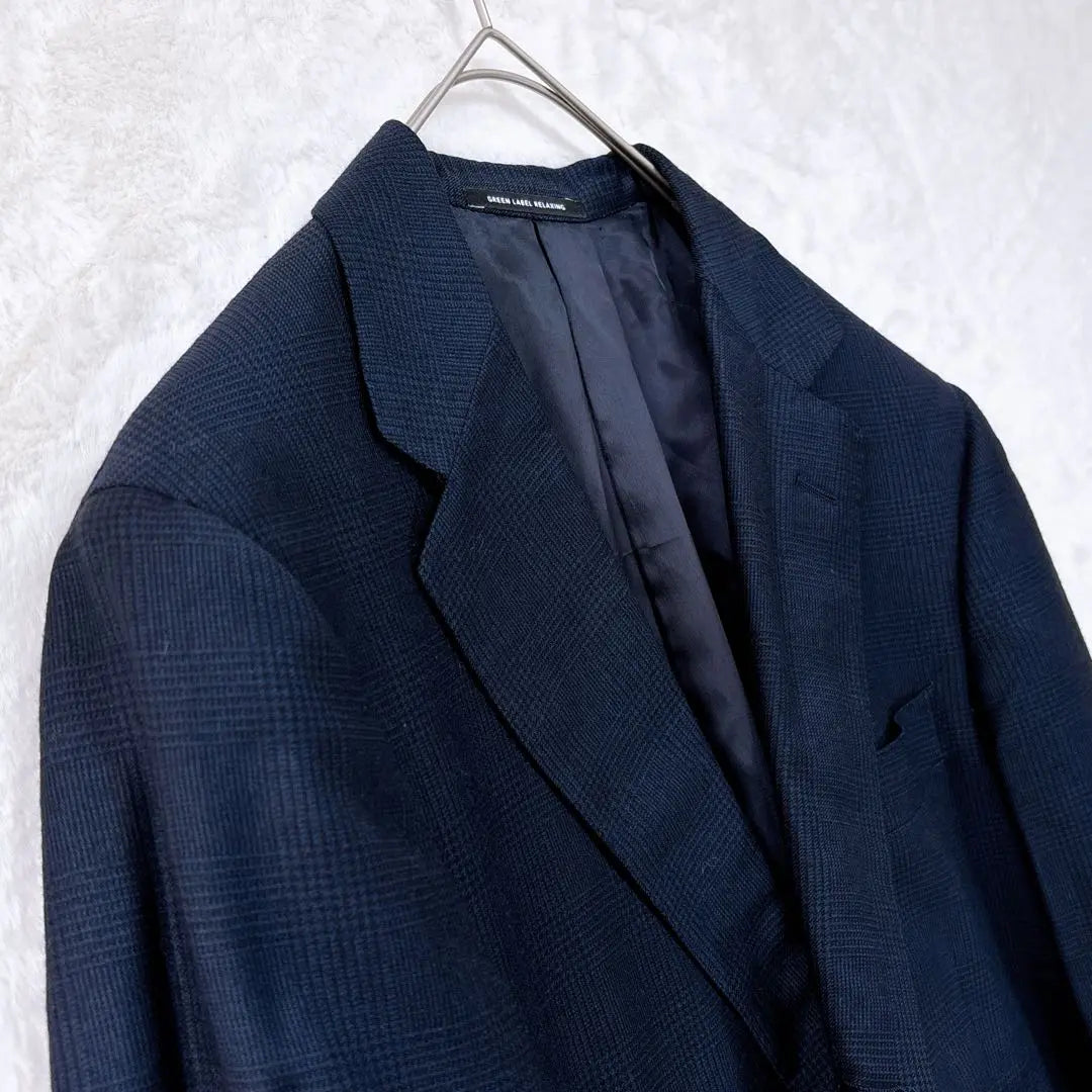 Green Label Relaxing Tailored Jacket Navy Check Men's