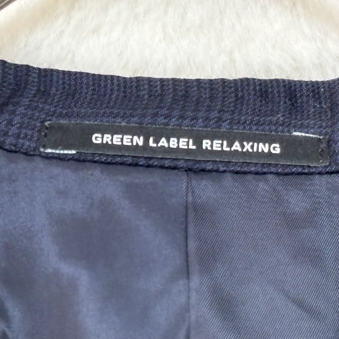 Green Label Relaxing Tailored Jacket Navy Check Men's