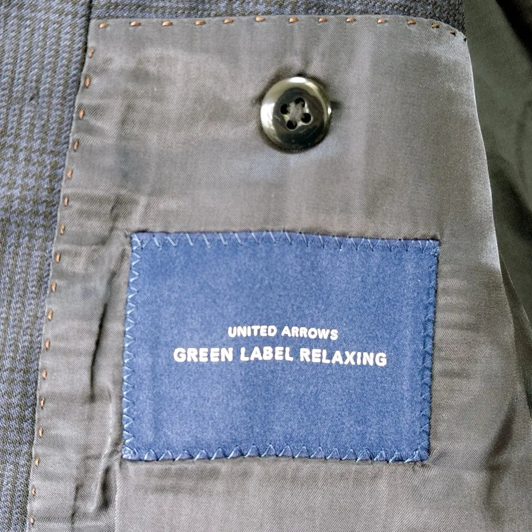 Green Label Relaxing Tailored Jacket Navy Check Men's