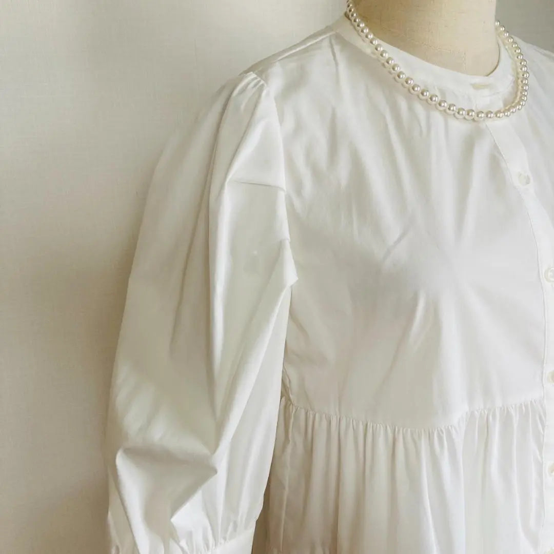 [Beautiful goods in translation] My Strada Puff Sleeve Treated Tunic Shirt Matanity | 【訳あり美品】マイストラーダ　パフスリーブティアードチュニックシャツ　マタニティ