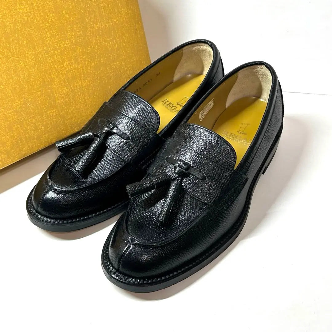 Unused REGAL Tassel Loafers Black 24EE Boxed