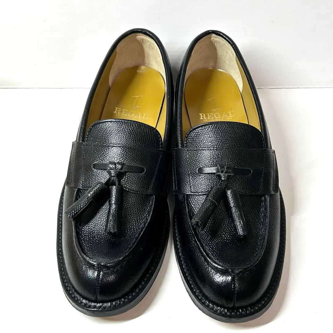 Unused REGAL Tassel Loafers Black 24EE Boxed