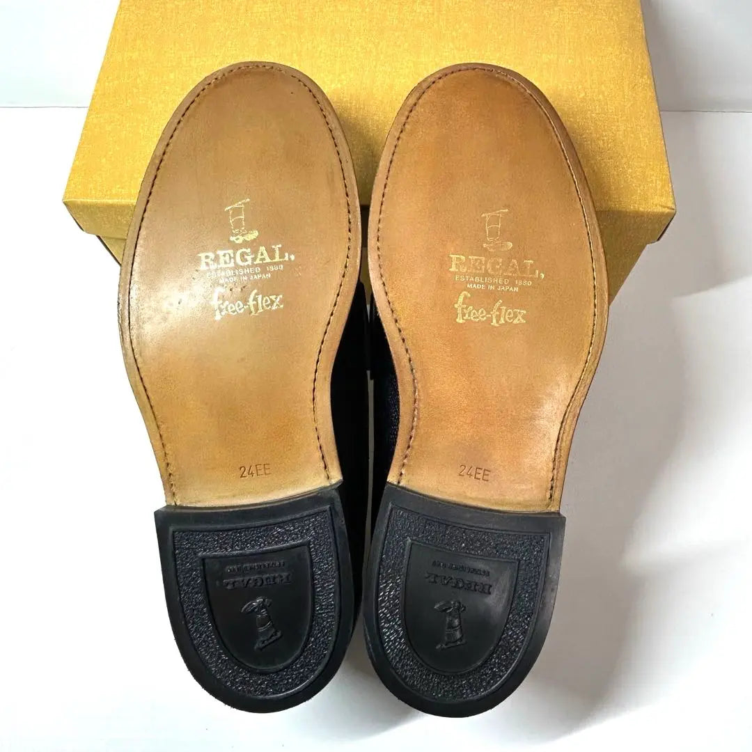 Unused REGAL Tassel Loafers Black 24EE Boxed