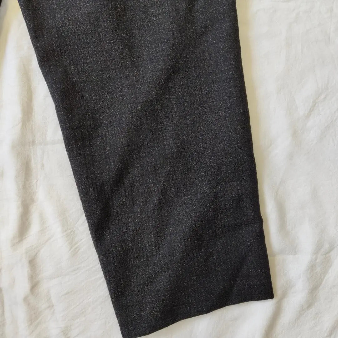 40s50s60s Kasuri Kasuri Wool Slacks Two-Tuck Black Black Yellow